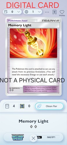 Memory light pokemon pocket - memory,